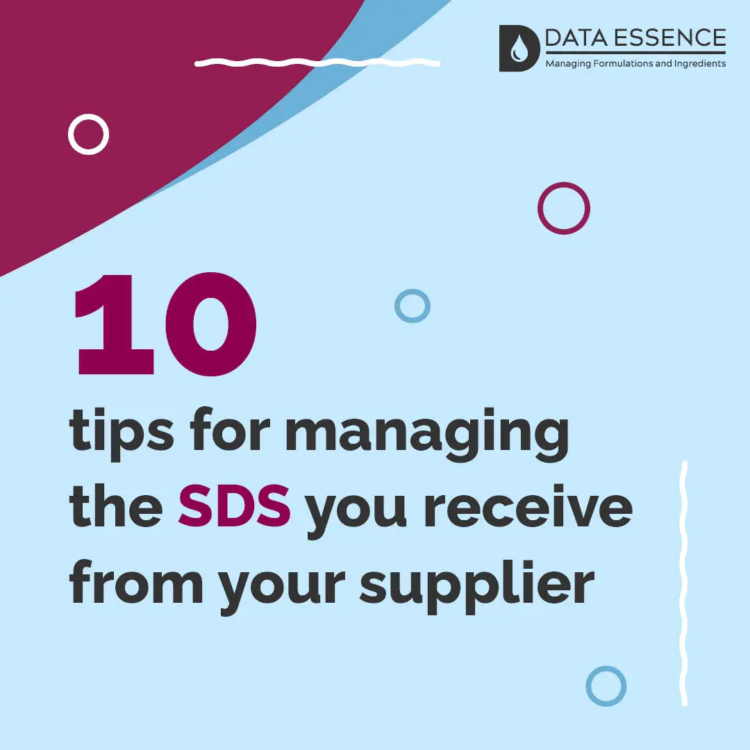 10 tips for managing the SDS you receive from your supplier